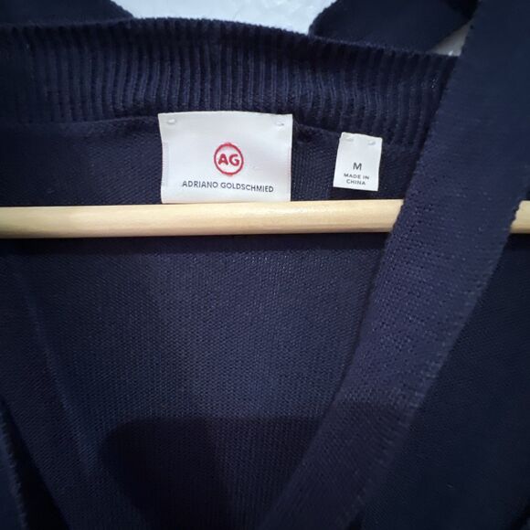 AG Adriano Goldschmied Womens Long Sleeve Pullover Sweater Neck Tie Silk Blend M - Picture 11 of 16